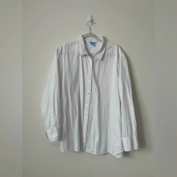 Draper James White Button Down XXL Shirt - Picture 2 of 10